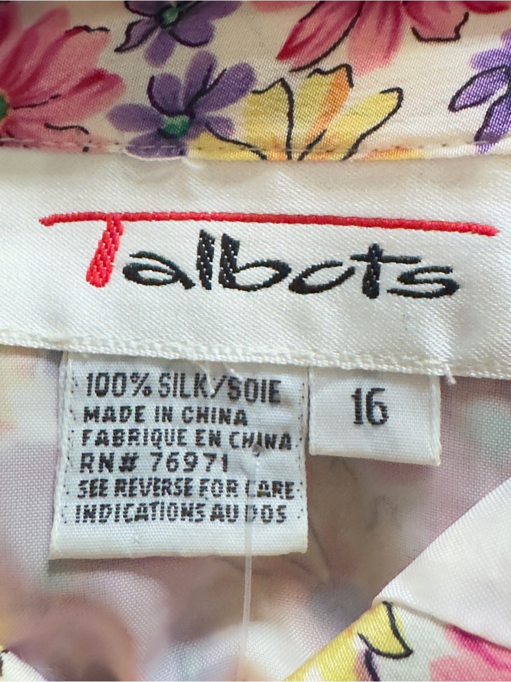 Vintage Talbots Silk Floral Maxi Skirt Womens 16 Button Up Cottagecore Colorful - Picture 3 of 11